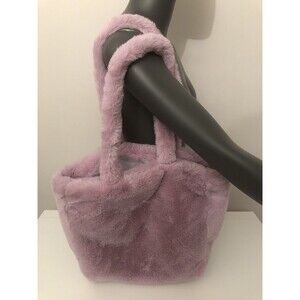 Plush Felted Wool Toto Bag Large with Handle Lavender Made in India